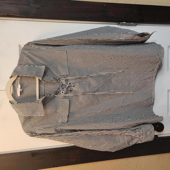 Calvin Klein Tops - Calvin Klein Women's Striped Lace-Up Blouse- Size 0X